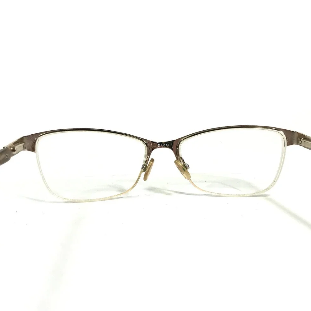 Liz Claiborne Eyeglasses Frames L015 0RF4 Brown Gold Cat Eye Half Rim 55-17-140